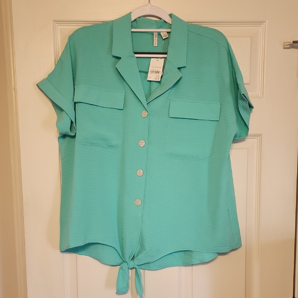 Cato Turquoise Button-Down Shirt